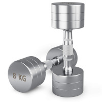 Гантель UNIX Fit PRO круглая хромированная 8 кг, 2 шт.